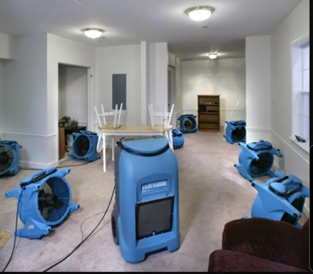 Air movers and dehumidifier setup for Water Extraction & Removal in El Granada